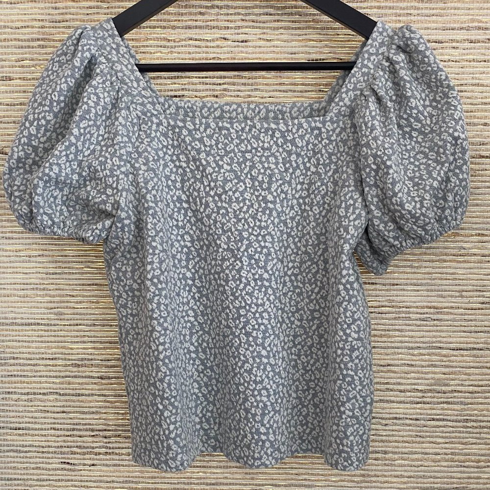 LOFT Cheetah Puff Sleeve Top